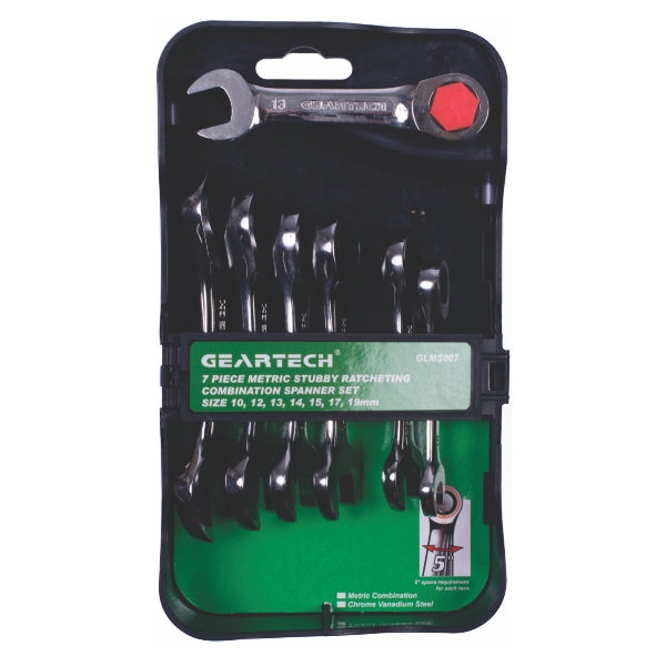 GLMS007 Microtec Stubby Ratchet Spanner Set 1019mm Garage & Tool