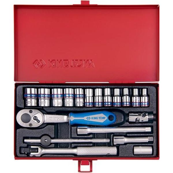 GT-2021MR - King Tony 1/4" 19Pc Socket Set 4-13mm 12P