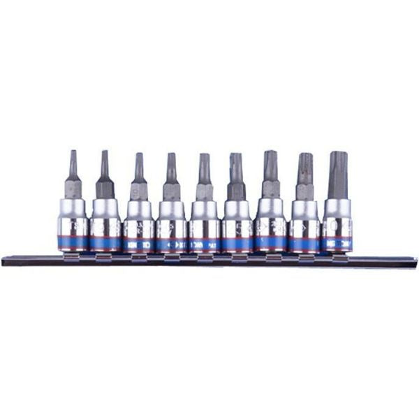 GT-2109PR - Torx Bit socket set on rail  - King Tony 9pc