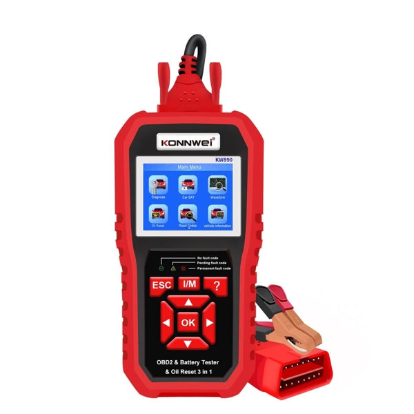 GT-KW890 - OBDII Car Diagnostic Tool | Battery Tester | Oil Service Light Reset 3-in-1