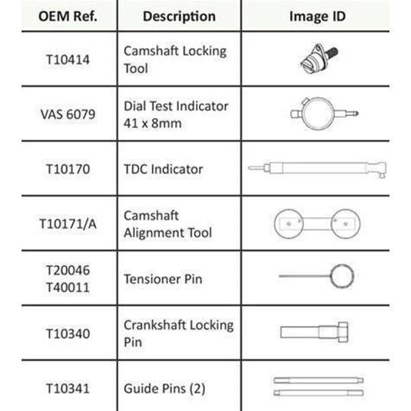 GT-VWFSI - Engine Timing Tool Kit for VAG 1.2 1.4 1.6 FSi/TSi – Garage ...