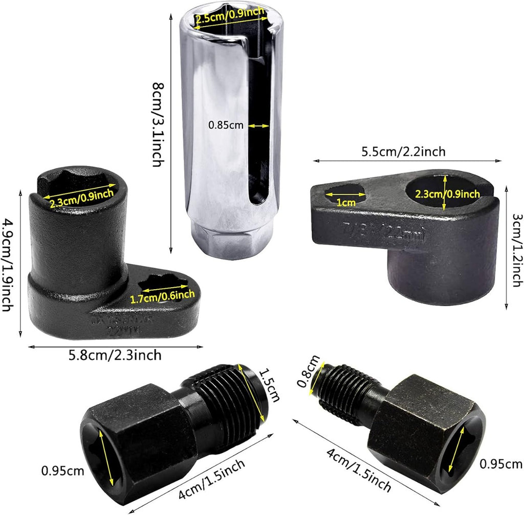 a-chan　0605 GT-OSS05 -5pc Oxygen Sensor Socket & Thread Chaser Set – 22mm (7/8